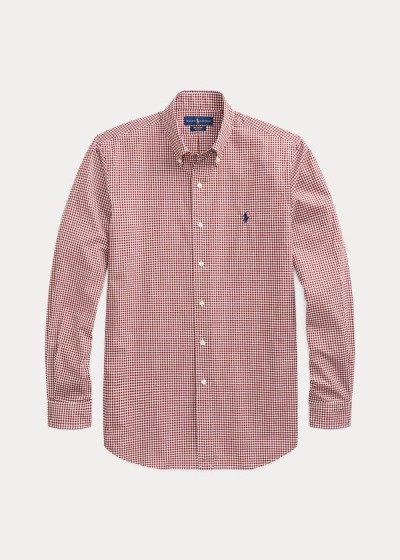 Camisa Polo Ralph Lauren Hombre Vino / Blancos - Custom Fit Gingham - ETWGR1503